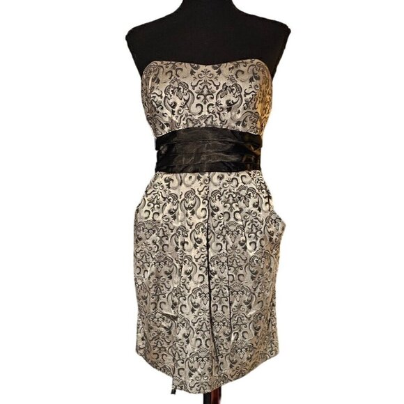 Speechless Juniors Strapless Metallic Gray Black Dance Prom Party Dress, Size 11 - Picture 1 of 10